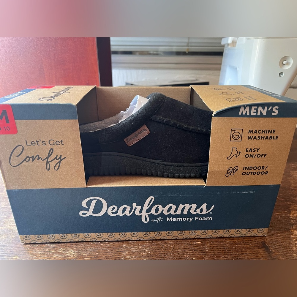 Dearfoams Men's Black Slip-On Loafers